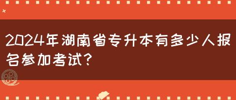 2024年湖南省专升本有多少人报名参加考试？(图1)